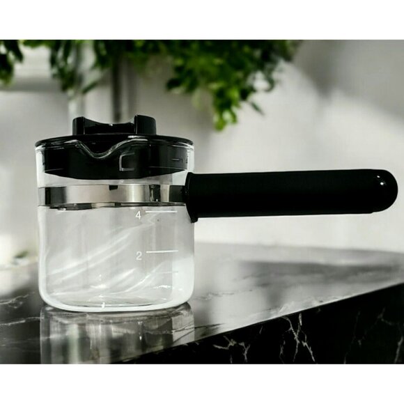OEM Krups Espresso Coffee Machine Replacement Glass Carafe Pot Lid Black 963 A/B - Picture 1 of 11